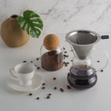 Cafeteira de Vidro com Filtro em Aço Inox 500ml - Ela Decora