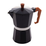 Cafeteira Italiana em Aluminio 6 Doses com Cabo de Plástico Preto Fosco 300ml - Ela Decora