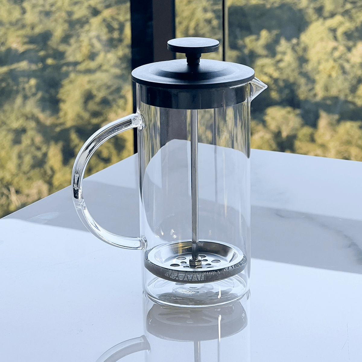 Cafeteira Prensa Francesa Lyon com Tampa Preta 400ml - Ela Decora