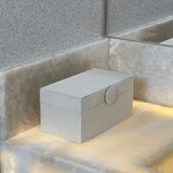 Caixa Decorativa em MDF e Linho off White 20,5cm - Ela Decora