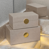 Caixas para decorar banheiro ou sala de estar na bancada com vidro