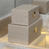 Caixas retangular bege com tampa