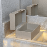 Caixa com tampa com revestimento branco