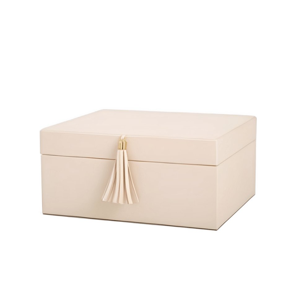 Caixa Decorativa em MDF e PU Branca 23,5cm - Ela Decora