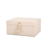 Caixa Decorativa em MDF e PU Branca 23,5cm - Ela Decora