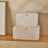 Caixa Decorativa em MDF e PU Branca 35cm - Ela Decora