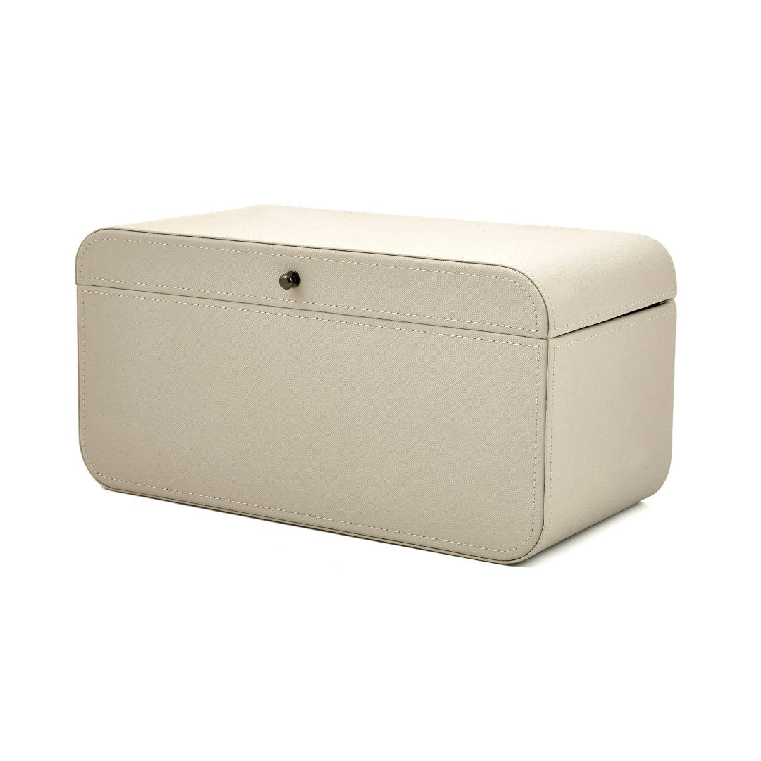 Caixa Decorativa em MDF e PU Branca 35cm - Ela Decora