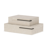 Caixa em MDF Revestido em PU Cinza 24cm P - Ela Decora