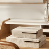 Caixa em MDF Revestido em PU Cinza 24cm P - Ela Decora