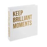 Caixa Livro Keep Brilliant Moments Branca E Dourada 30 x 30x 5 cm - Ela Decora