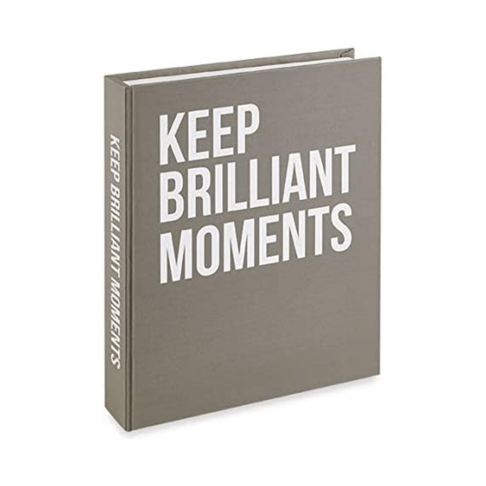 Caixa Livro Keep Brilliant Moments Cinza - 32 cm - Ela Decora