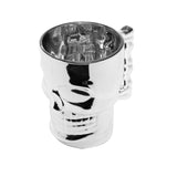 Caneca Chopp e Cerveja de Vidro Caveira Rock Prateada - 510 ml - Ela Decora