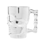 Caneca Chopp e Cerveja de Vidro Caveira Rock Prateada - 510 ml - Ela Decora