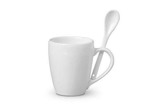 Caneca com Colher Branco 300ml - Ela Decora