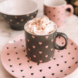 Caneca de Cerâmica Coração Cinza 240ml - Ela Decora