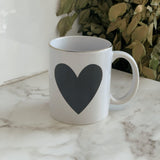 Caneca de Porcelana Branca Fio de Ouro Big Heart Coração - 350 ml - Ela Decora