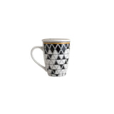Caneca De Porcelana Super White Com Tampa E Filtro Olimpia Preto Com Branca 310ml - Ela Decora