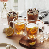 Caneca Parede Dupla Cappuccino em Vidro Borossilicato 350ml - Ela Decora