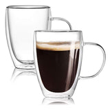 Caneca Parede Dupla Cappuccino em Vidro Borossilicato 350ml - Ela Decora