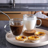 Caneca Parede Dupla Cappuccino em Vidro Borossilicato 350ml - Ela Decora