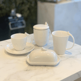 Caneca Porcelana Alça Pássaro Birds 300ml - Ela Decora