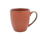 Caneca Porcelana Laranja Drops com Detalhe Metalizado - 400ml - Ela Decora