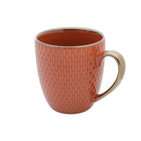 Caneca Porcelana Laranja Drops com Detalhe Metalizado - 400ml - Ela Decora