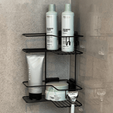 Cantoneira Porta Shampoo Dupla Fixação Ventosa Preto