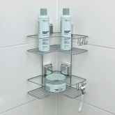 Cantoneira Porta Shampoo Dupla de Canto com Ventosa Cromado - Ela Decora