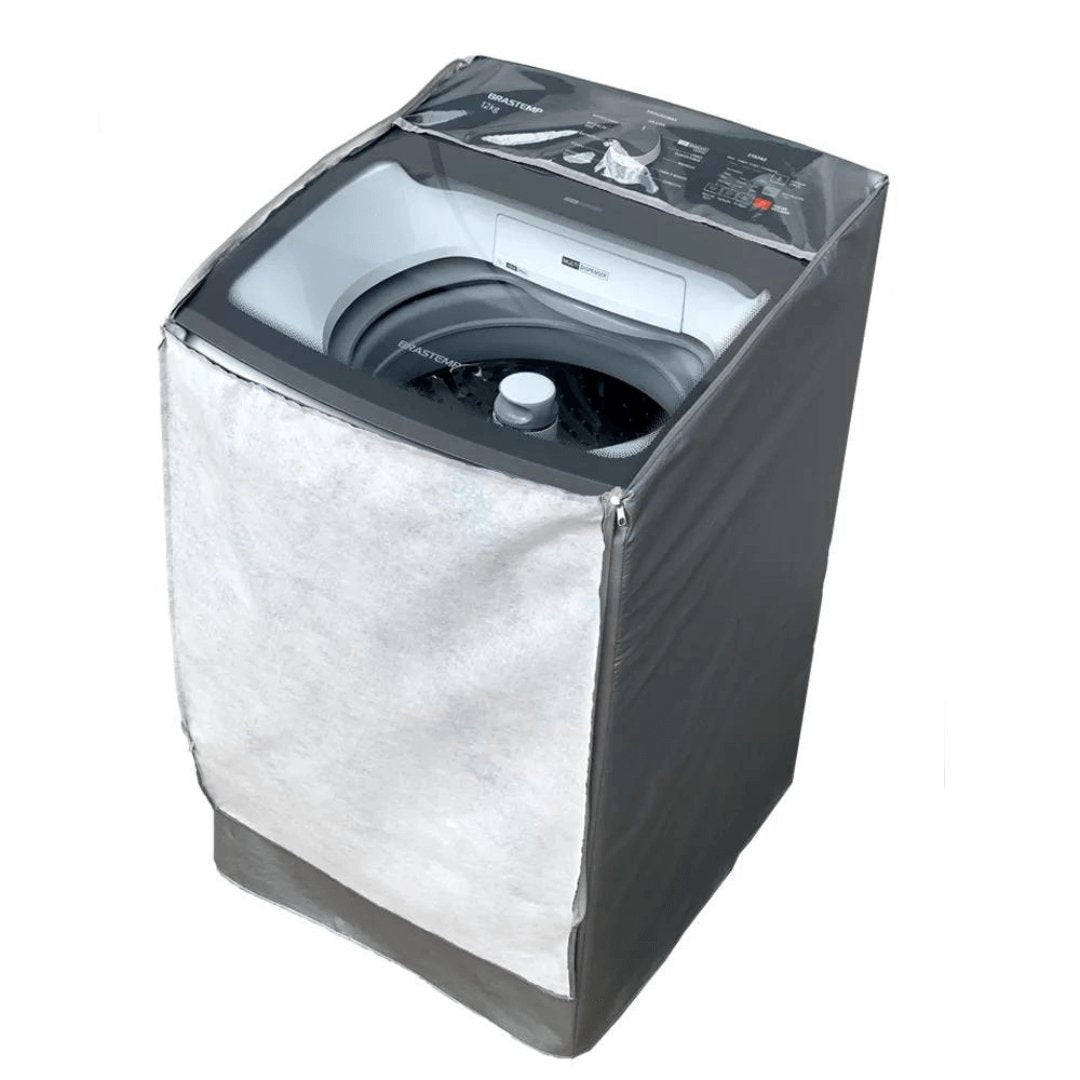 Capa para Máquina de Lavar Brastemp BWK 12kg Cinza - Ela Decora