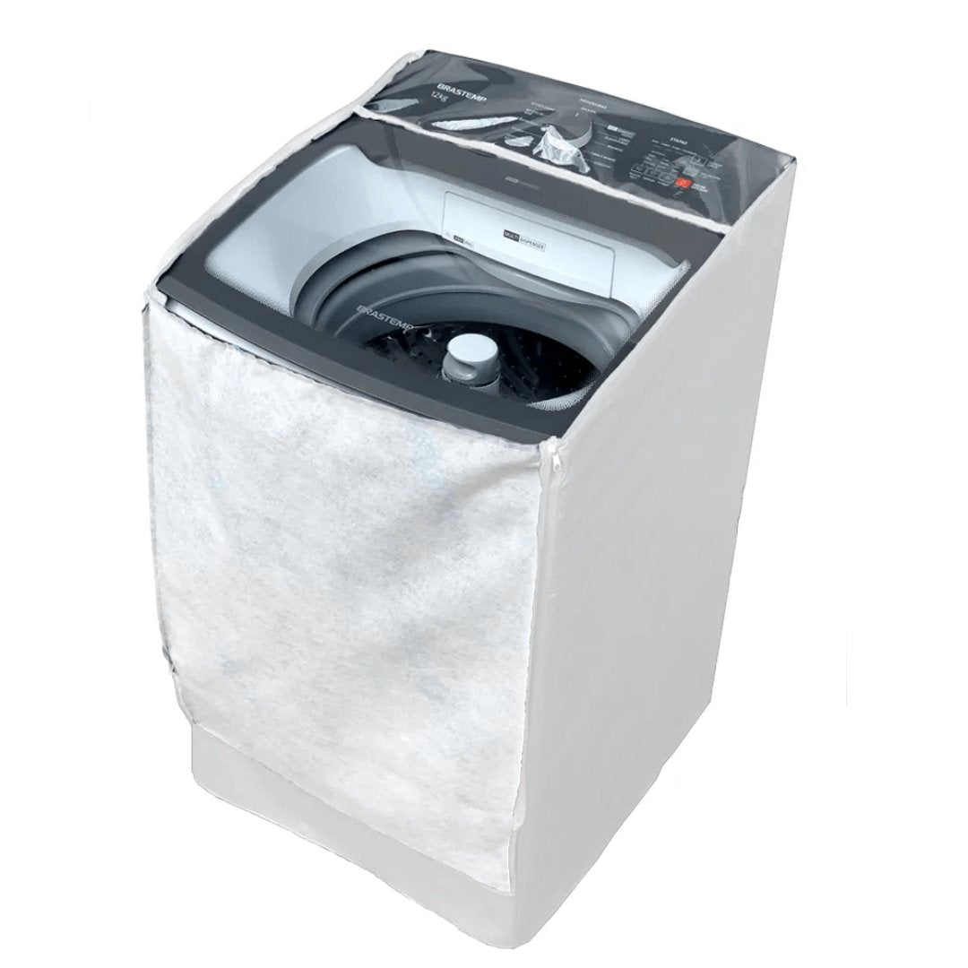 Capa para Máquina de Lavar Brastemp BWK 16kg Branca - Ela Decora