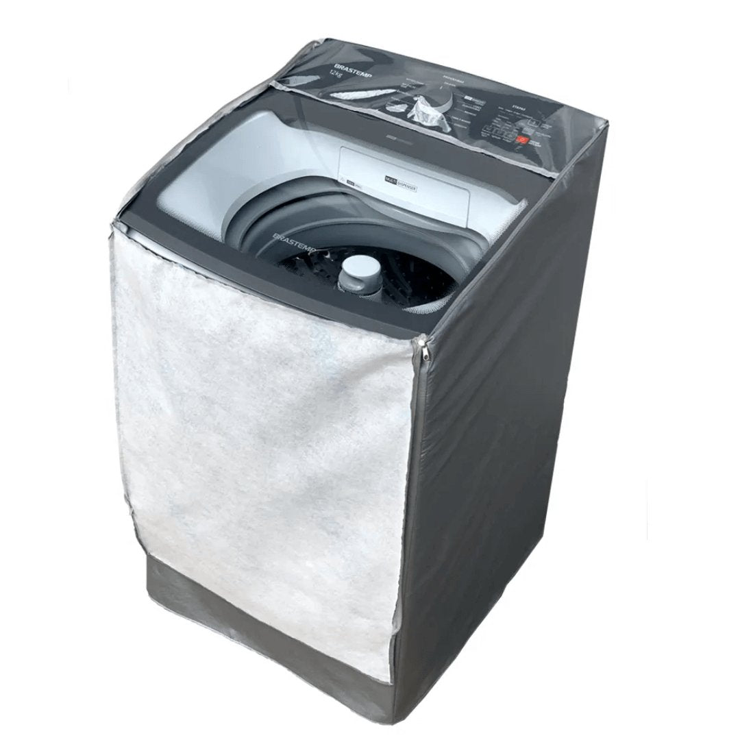 Capa para Máquina de Lavar Brastemp BWK 16kg Cinza - Ela Decora