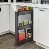 Carrinho Organizador Prateleira Multiuso Com Rodízios Preto - Ela Decora