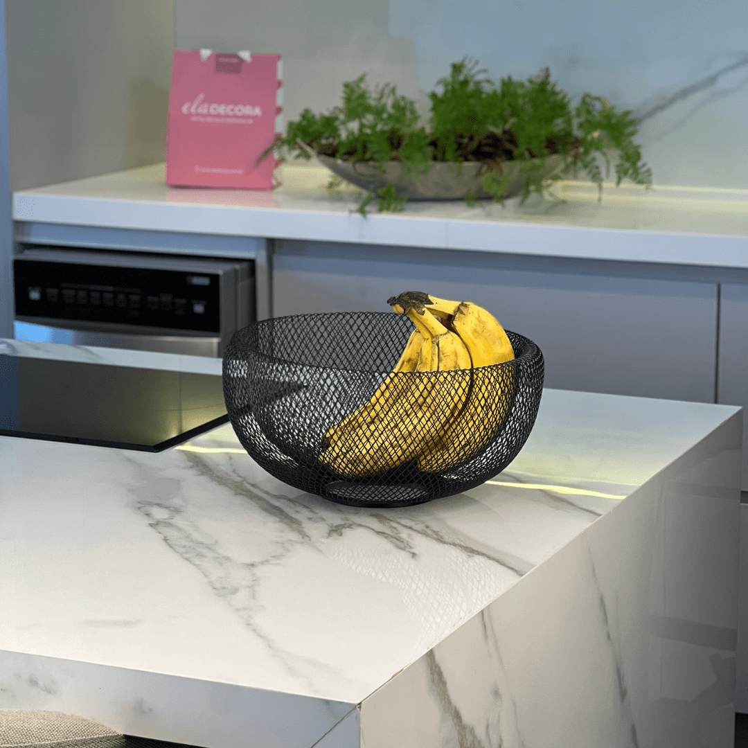 Centro de Mesa Aramado de Metal Preto 28,5cm - Ela Decora