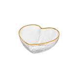 Centro de Mesa Bowl Coração com Borda Dourada 9cm - Ela Decora