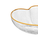 Centro de Mesa Bowl Coração com Borda Dourada 9cm - Ela Decora