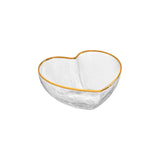 Centro de Mesa Bowl Coração com Borda Dourada 9cm - Ela Decora