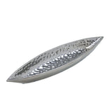 Centro de Mesa Folha Cromado 38cm - Ela Decora