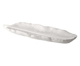 Centro de Mesa Folha em Poliresina Branca 26cm - Ela Decora