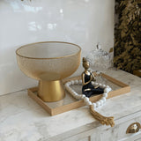 Centro de Mesa Fruteira em Metal com Suporte Dourado 30,5cm - Ela Decora