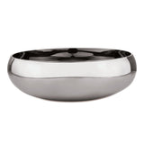 Centro De Mesa Metalizado Prata Circular Em Vidro - 30 cm - Ela Decora