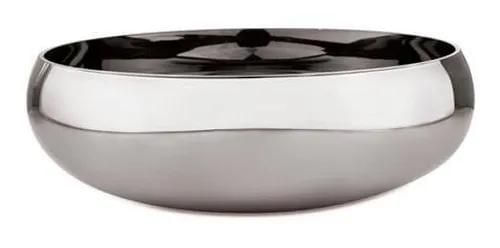 Centro de Mesa Redondo em Vidro Cromado - Ela Decora