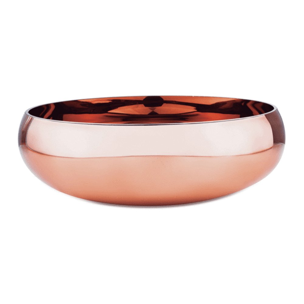 Centro De Mesa Rose Gold Em Vidro - 30 cm - Ela Decora