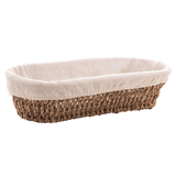 Cesta Oval de Sisal com Forro de Tecido 28cm - Ela Decora