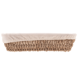 Cesta Oval de Sisal com Forro de Tecido 28cm - Ela Decora