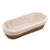 Cesta Oval de Sisal com Forro de Tecido 28cm - Ela Decora