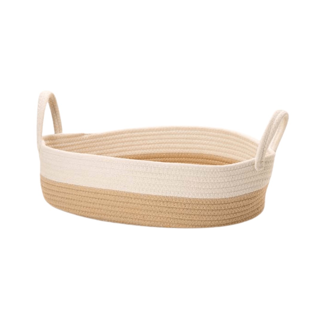 Cesto em Corda de Algodão com Alças 53cm - Ela Decora
