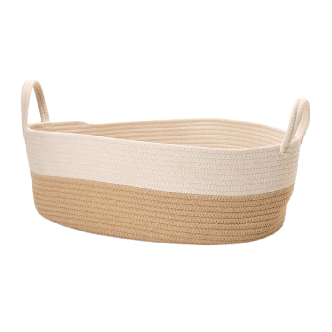 Cesto em Corda de Algodão com Alças 56cm - Ela Decora