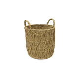 Cesto em Seagrass Trançado com Alças Caubi 28cm - Ela Decora