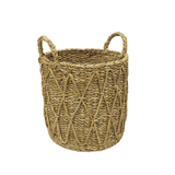 Cesto em Seagrass Trançado com Alças Caubi 36cm - Ela Decora